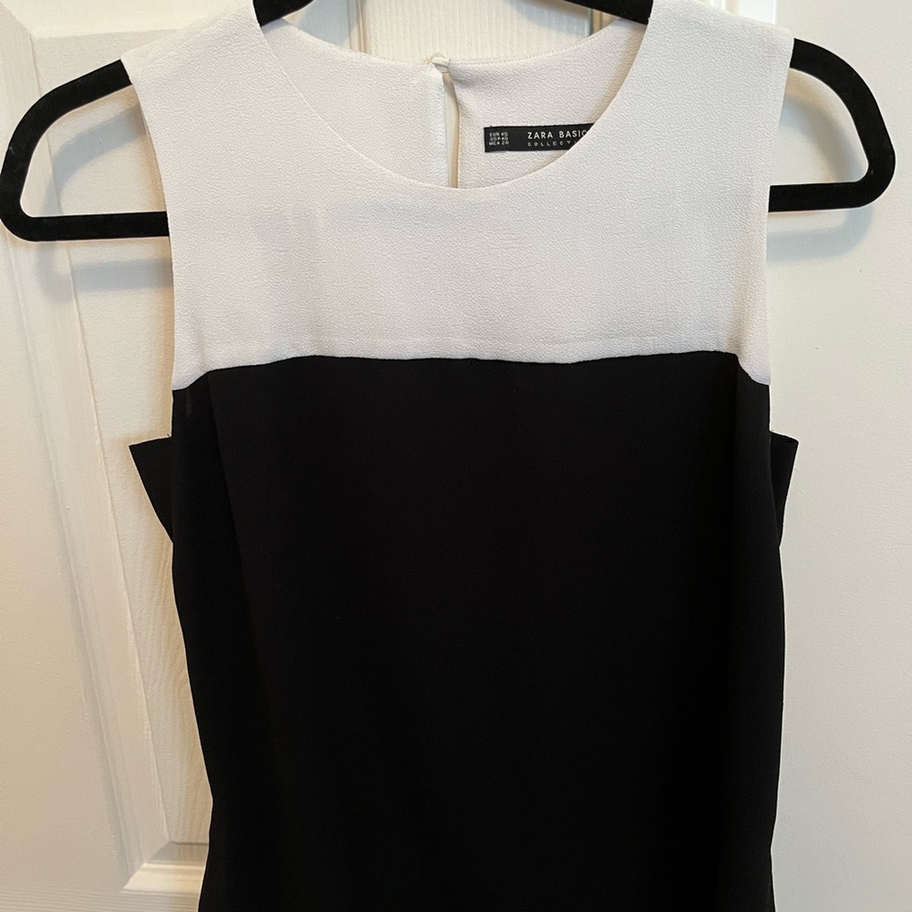 3 for 30 - Zara Basic Black and White Blouse with zippers